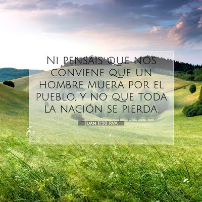 Picture 07 - Juan 11:50 RVA - Ni pensáis que nos conviene que un hombre muera - Bible Verse Picture