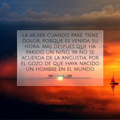 Picture 07 - Juan 16:21 RVA - La mujer cuando pare, tiene dolor, porque es - Bible Verse Picture