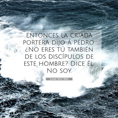 Picture 07 - Juan 18:17 RVA - Entonces la criada portera dijo á Pedro: ¿No - Bible Verse Picture
