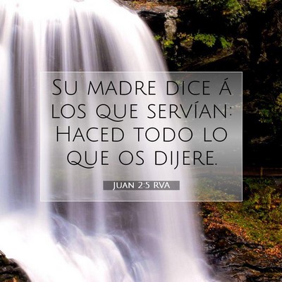 Picture 07 - Juan 2:5 RVA - Su madre dice á los que servían: Haced todo lo - Bible Verse Picture