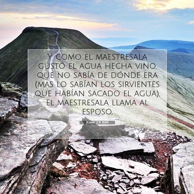 Picture 07 - Juan 2:9 RVA - Y como el maestresala gustó el agua hecha vino, - Bible Verse Picture