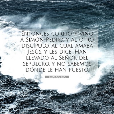 Picture 07 - Juan 20:2 RVA - Entonces corrió, y vino á Simón Pedro, y al - Bible Verse Picture