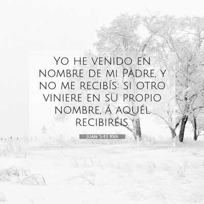 Picture 07 - Juan 5:43 RVA - Yo he venido en nombre de mi Padre, y no me - Bible Verse Picture