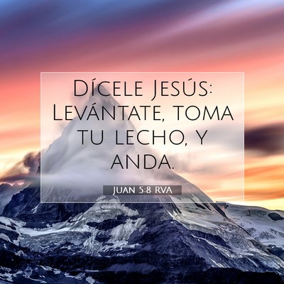 Picture 07 - Juan 5:8 RVA - Dícele Jesús: Levántate, toma tu lecho, y - Bible Verse Picture