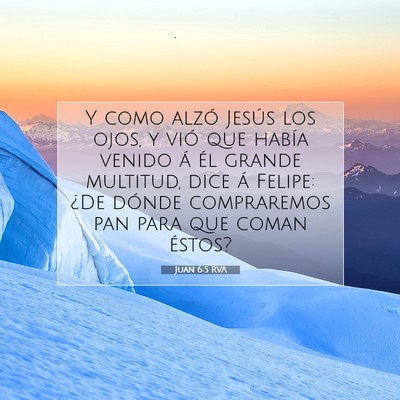 Picture 07 - Juan 6:5 RVA - Y como alzó Jesús los ojos, y vió que había - Bible Verse Picture