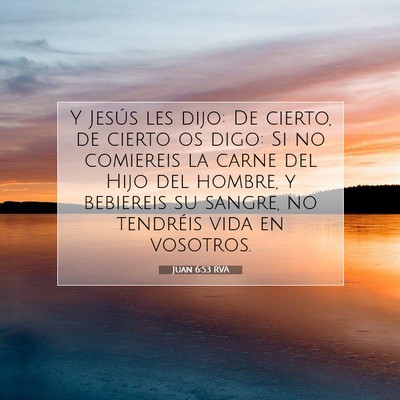Picture 07 - Juan 6:53 RVA - Y Jesús les dijo: De cierto, de cierto os digo: - Bible Verse Picture