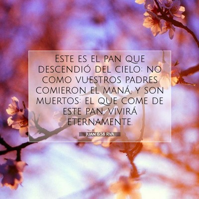 Picture 07 - Juan 6:58 RVA - Este es el pan que descendió del cielo: no como - Bible Verse Picture