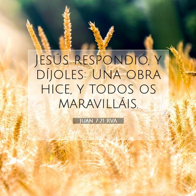 Picture 07 - Juan 7:21 RVA - Jesús respondió, y díjoles: Una obra hice, y - Bible Verse Picture