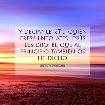 Picture 07 - Juan 8:25 RVA - Y decíanle: ¿Tú quién eres? Entonces Jesús - Bible Verse Picture