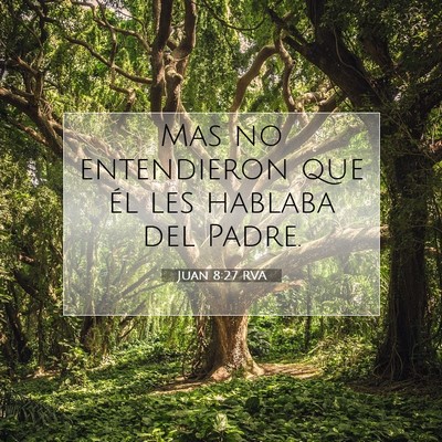Picture 07 - Juan 8:27 RVA - Mas no entendieron que él les hablaba del - Bible Verse Picture