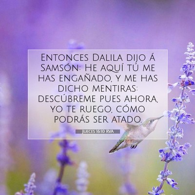 Picture 07 - Jueces 16:10 RVA - Entonces Dalila dijo á Samsón: He aquí tú me - Bible Verse Picture