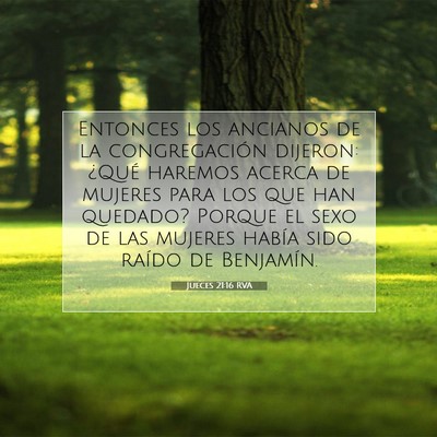 Picture 07 - Jueces 21:16 RVA - Entonces los ancianos de la congregación - Bible Verse Picture