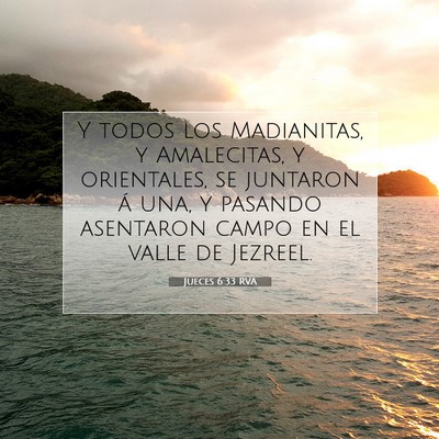 Picture 07 - Jueces 6:33 RVA - Y todos los Madianitas, y Amalecitas, y - Bible Verse Picture