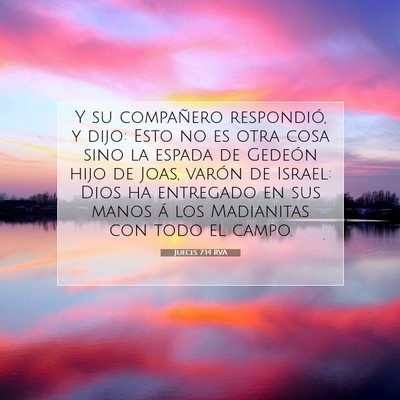 Picture 07 - Jueces 7:14 RVA - Y su compañero respondió, y dijo: Esto no es - Bible Verse Picture