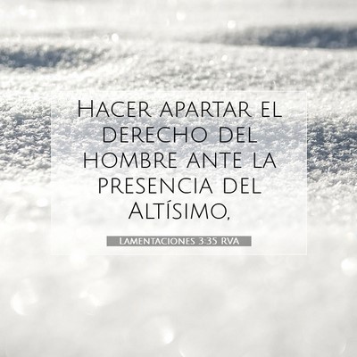 Picture 07 - Lamentaciones 3:35 RVA - Hacer apartar el derecho del hombre ante la - Bible Verse Picture
