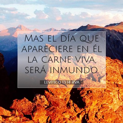 Picture 07 - Levítico 13:14 RVA - Mas el día que apareciere en él la carne viva, - Bible Verse Picture