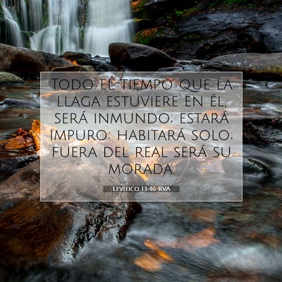 Picture 07 - Levítico 13:46 RVA - Todo el tiempo que la llaga estuviere en él, - Bible Verse Picture