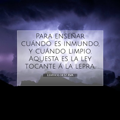 Picture 07 - Levítico 14:57 RVA - Para enseñar cuándo es inmundo, y cuándo - Bible Verse Picture