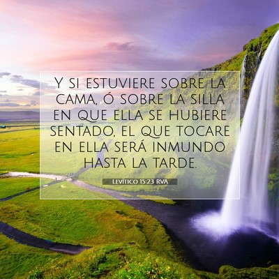 Picture 07 - Levítico 15:23 RVA - Y si estuviere sobre la cama, ó sobre la silla - Bible Verse Picture