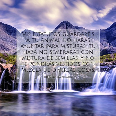 Picture 07 - Levítico 19:19 RVA - Mis estatutos guardaréis. A tu animal no harás - Bible Verse Picture