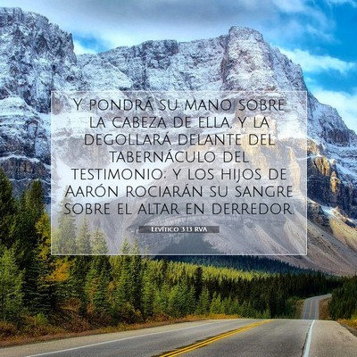 Picture 07 - Levítico 3:13 RVA - Y pondrá su mano sobre la cabeza de ella, y la - Bible Verse Picture
