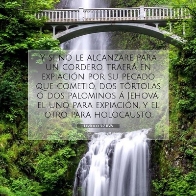 Picture 07 - Levítico 5:7 RVA - Y si no le alcanzare para un cordero, traerá en - Bible Verse Picture