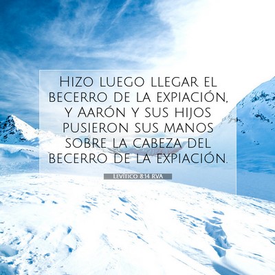 Picture 07 - Levítico 8:14 RVA - Hizo luego llegar el becerro de la expiación, y - Bible Verse Picture