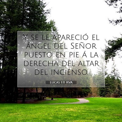 Picture 07 - Lucas 1:11 RVA - Y se le apareció el ángel del Señor puesto en - Bible Verse Picture