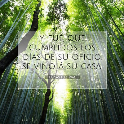 Picture 07 - Lucas 1:23 RVA - Y fué, que cumplidos los días de su oficio, se - Bible Verse Picture