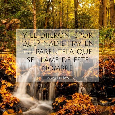 Picture 07 - Lucas 1:61 RVA - Y le dijeron: ¿Por qué? nadie hay en tu - Bible Verse Picture