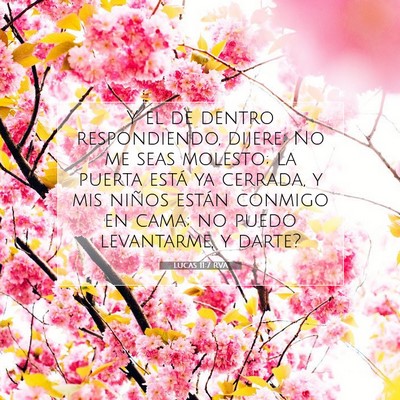 Picture 07 - Lucas 11:7 RVA - Y el de dentro respondiendo, dijere: No me seas - Bible Verse Picture