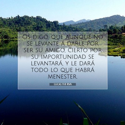 Picture 07 - Lucas 11:8 RVA - Os digo, que aunque no se levante á darle por - Bible Verse Picture