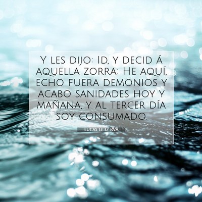 Picture 07 - Lucas 13:32 RVA - Y les dijo: Id, y decid á aquella zorra: He - Bible Verse Picture