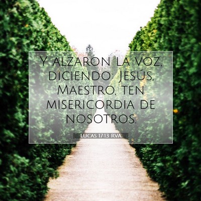 Picture 07 - Lucas 17:13 RVA - Y alzaron la voz, diciendo: Jesús, Maestro, ten - Bible Verse Picture
