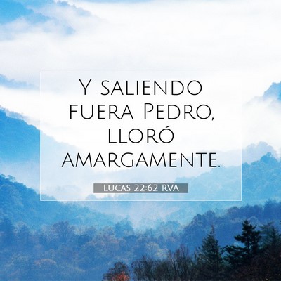 Picture 07 - Lucas 22:62 RVA - Y saliendo fuera Pedro, lloró - Bible Verse Picture