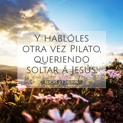 Picture 07 - Lucas 23:20 RVA - Y hablóles otra vez Pilato, queriendo soltar á - Bible Verse Picture