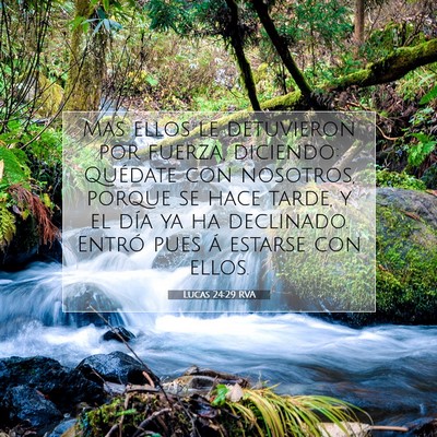 Picture 07 - Lucas 24:29 RVA - Mas ellos le detuvieron por fuerza, diciendo: - Bible Verse Picture