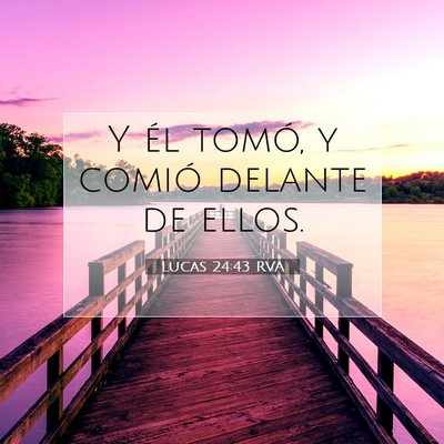 Picture 07 - Lucas 24:43 RVA - Y él tomó, y comió delante de - Bible Verse Picture
