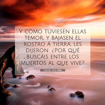 Picture 07 - Lucas 24:5 RVA - Y como tuviesen ellas temor, y bajasen el rostro - Bible Verse Picture