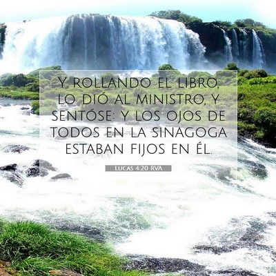 Picture 07 - Lucas 4:20 RVA - Y rollando el libro, lo dió al ministro, y - Bible Verse Picture
