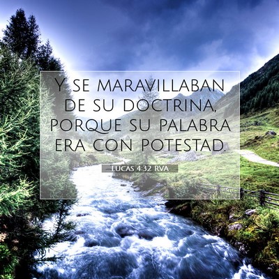 Picture 07 - Lucas 4:32 RVA - Y se maravillaban de su doctrina, porque su - Bible Verse Picture