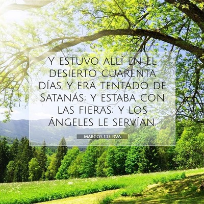 Picture 07 - Marcos 1:13 RVA - Y estuvo allí en el desierto cuarenta días, y - Bible Verse Picture