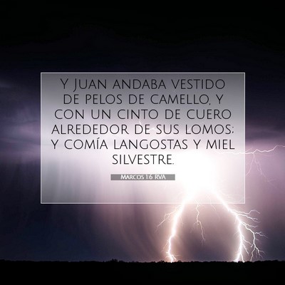 Picture 07 - Marcos 1:6 RVA - Y Juan andaba vestido de pelos de camello, y con - Bible Verse Picture