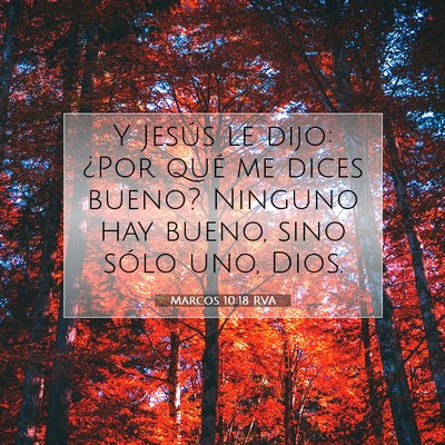 Picture 07 - Marcos 10:18 RVA - Y Jesús le dijo: ¿Por qué me dices bueno? - Bible Verse Picture