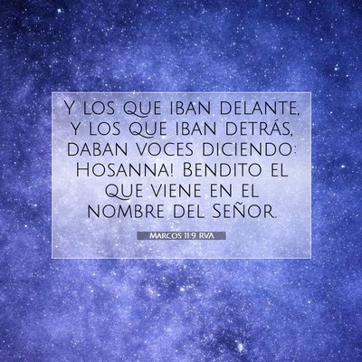 Picture 07 - Marcos 11:9 RVA - Y los que iban delante, y los que iban detrás, - Bible Verse Picture