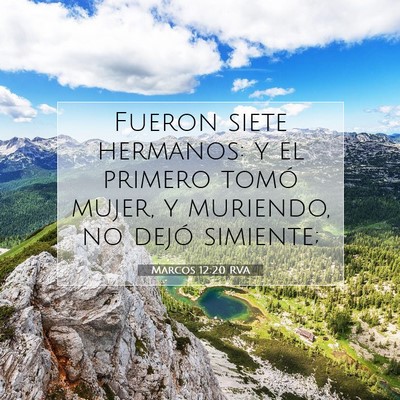 Picture 07 - Marcos 12:20 RVA - Fueron siete hermanos: y el primero tomó mujer, - Bible Verse Picture