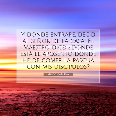 Picture 07 - Marcos 14:14 RVA - Y donde entrare, decid al señor de la casa: El - Bible Verse Picture