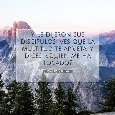 Picture 07 - Marcos 5:31 RVA - Y le dijeron sus discípulos: Ves que la multitud - Bible Verse Picture