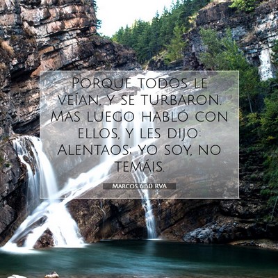 Picture 07 - Marcos 6:50 RVA - Porque todos le veían, y se turbaron. Mas luego - Bible Verse Picture