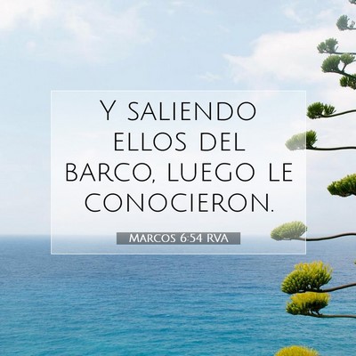 Picture 07 - Marcos 6:54 RVA - Y saliendo ellos del barco, luego le - Bible Verse Picture